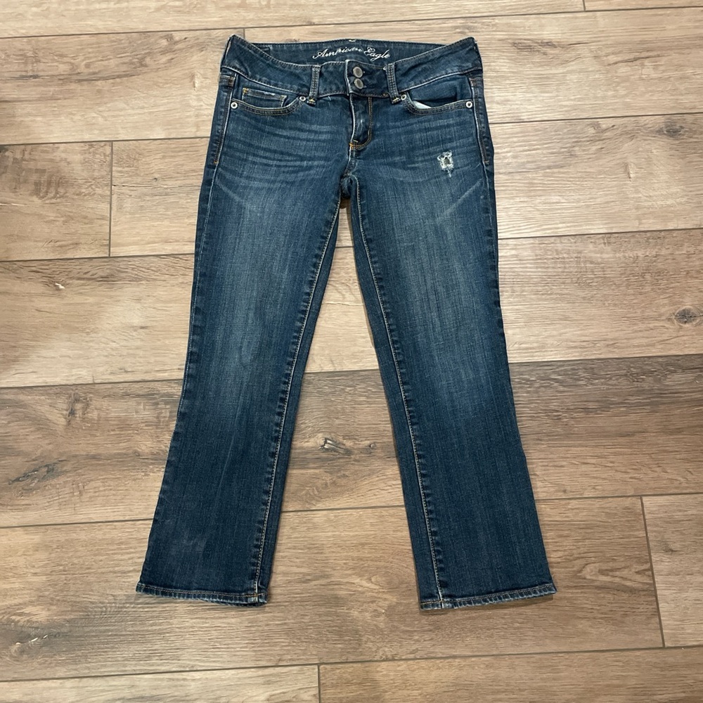 American Eagle Outfitters Blue Ankle Cropped Jeans